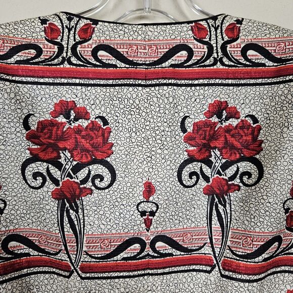 Vintage 90s Adrianna Papell Silk Jacket Plus Size 14 Floral Lined Formal Blazer - Picture 8 of 13